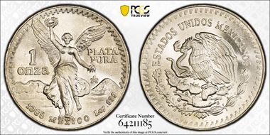 1985-Mo Onza Libertad Ag MS68