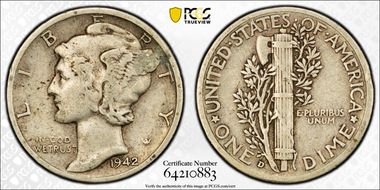 1942-D 10C VF30