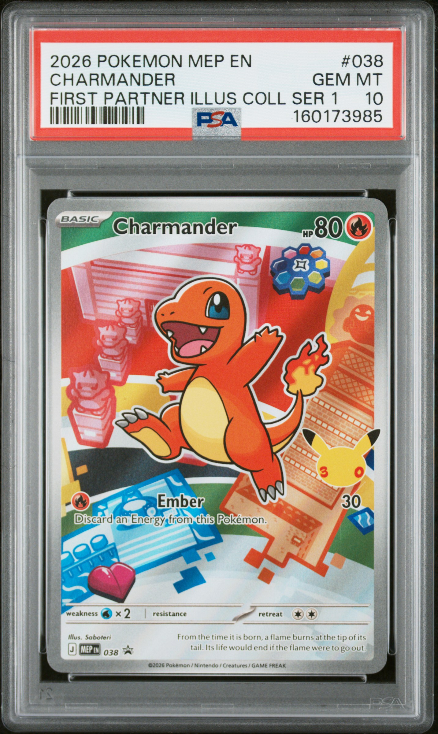2026 #038 Charmander PSA 10 Mep EN-Me Black Star Promo