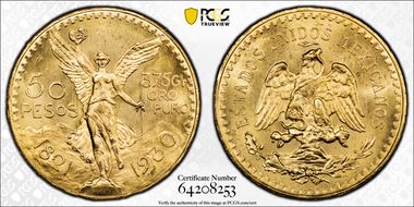 1930 50 Peso KM-481  Au MS65