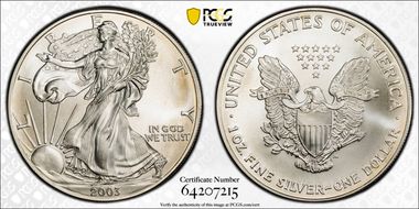 2003 $1 Silver Eagle MS67