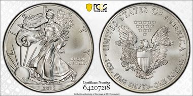 2015 $1 Silver Eagle MS67