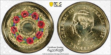 2025-C $2 Remembering WWII Colorized Al-Br MS69