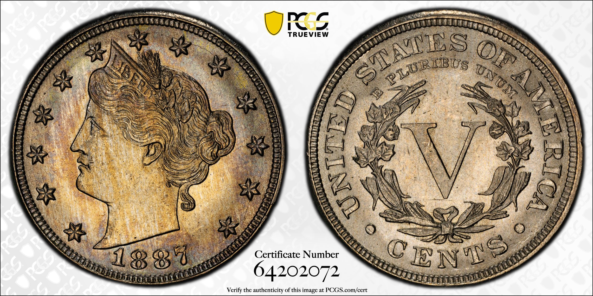 thumbnail for: 1887 5c MS CAC