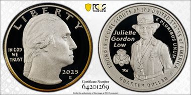 2025-S 25C Juliette Gordon Low Silver PR70DCAM