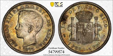 1895-PG V Peso KM-24  Ag N1