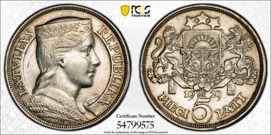 1929 5 Lat KM-9  Ag N1