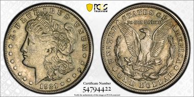 1921-S $1 AU58