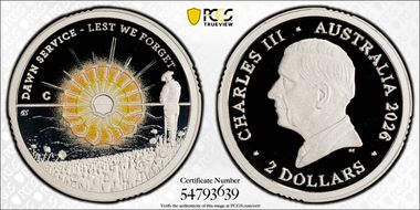 2026-C $2 Dawn Service Ag Colorized PR70DCAM