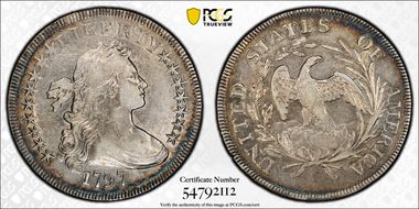 1797 $1 9x7 Stars, Large Letters XF40