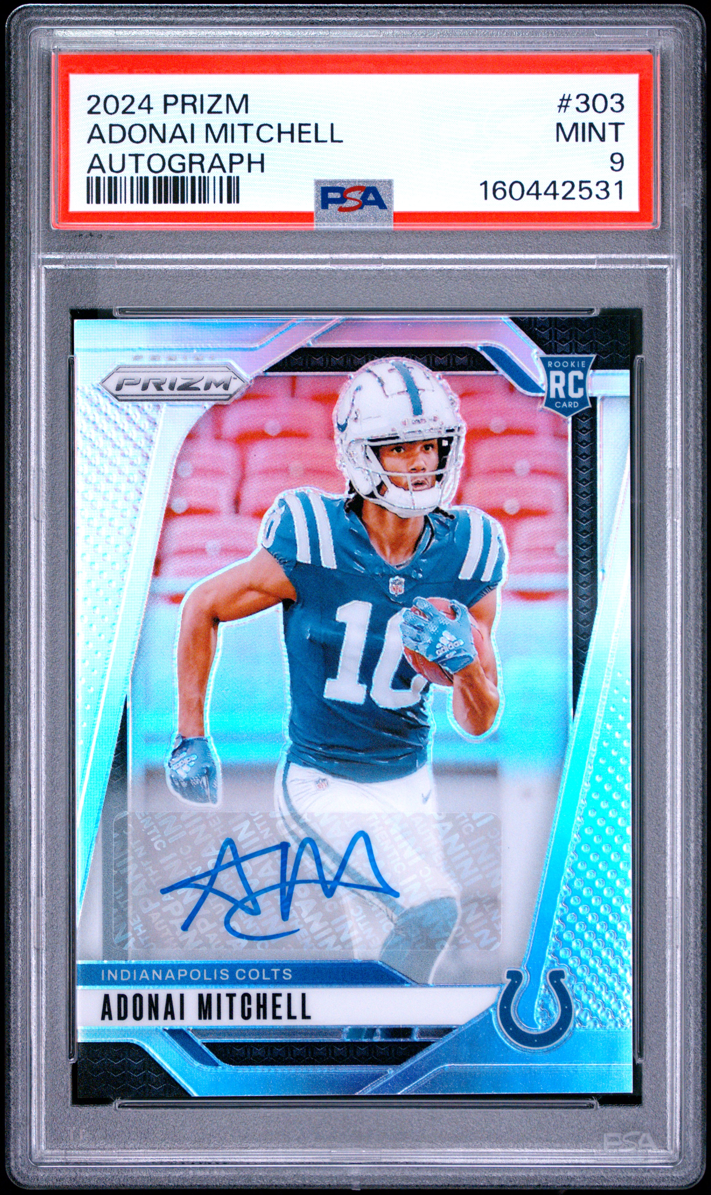 2024 #303 Adonai Mitchell PSA 9 Panini Prizm