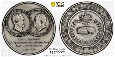1971 Medal Persian Empire 2500th Ann. Iran-U.S. Friendship Ag MS64