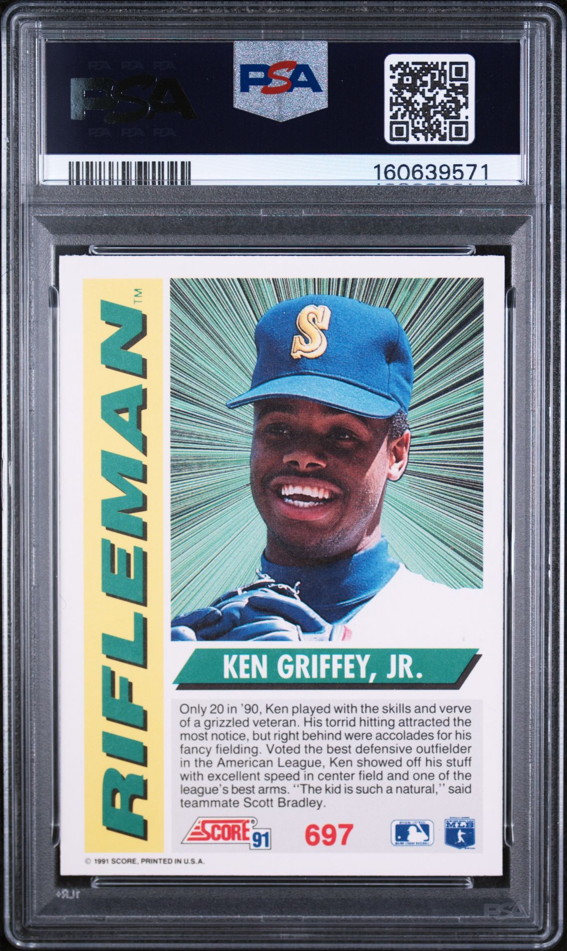 1991 Score Ken Griffey Jr. #697 Gem Mt 10 back