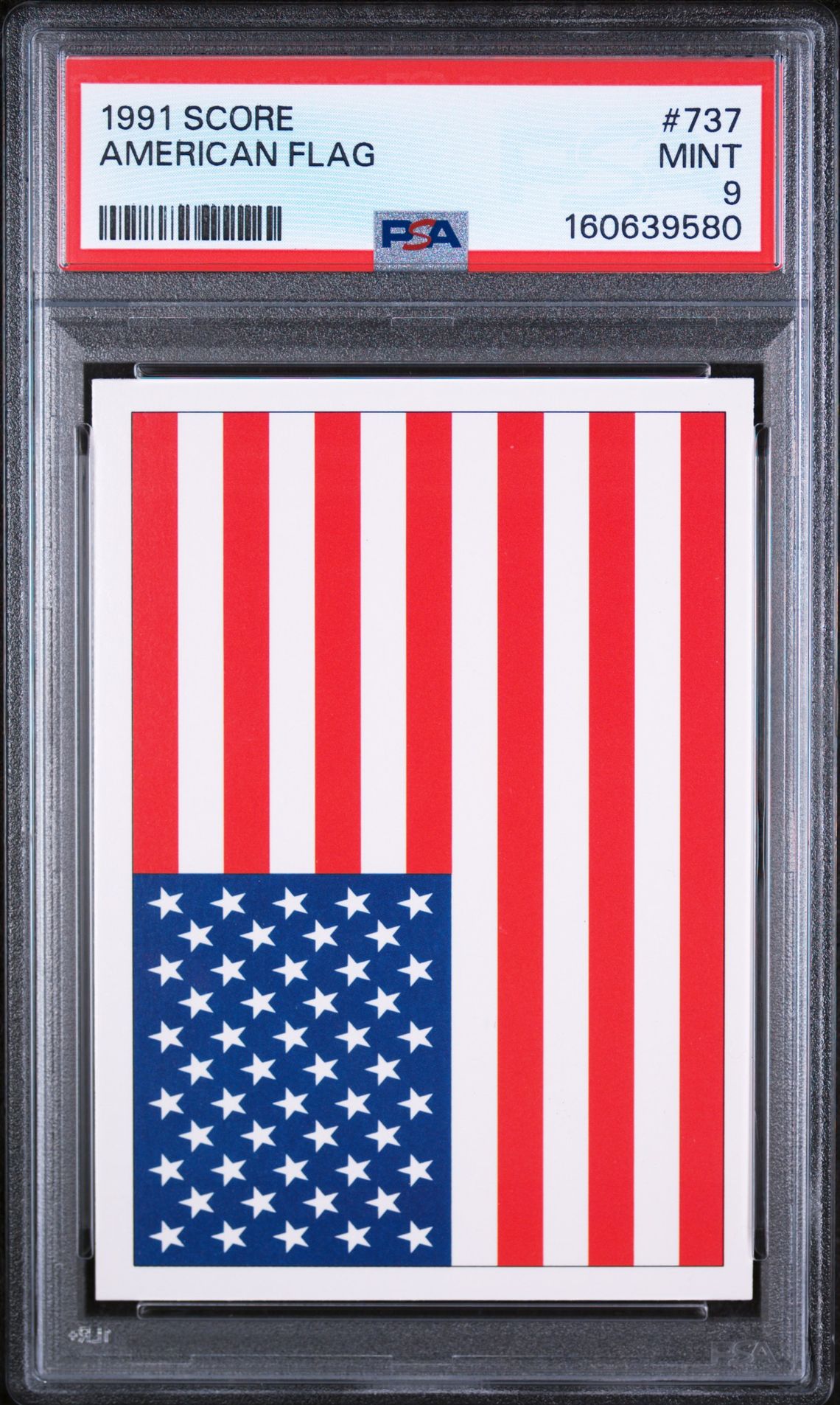 1991 Score American Flag #737 Mint 9 front