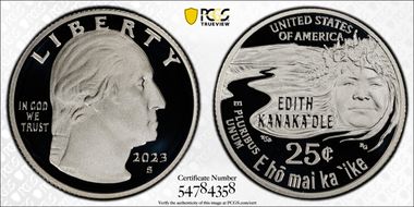 2023-S 25C Edith Kanaka'ole-Silver PR70DCAM