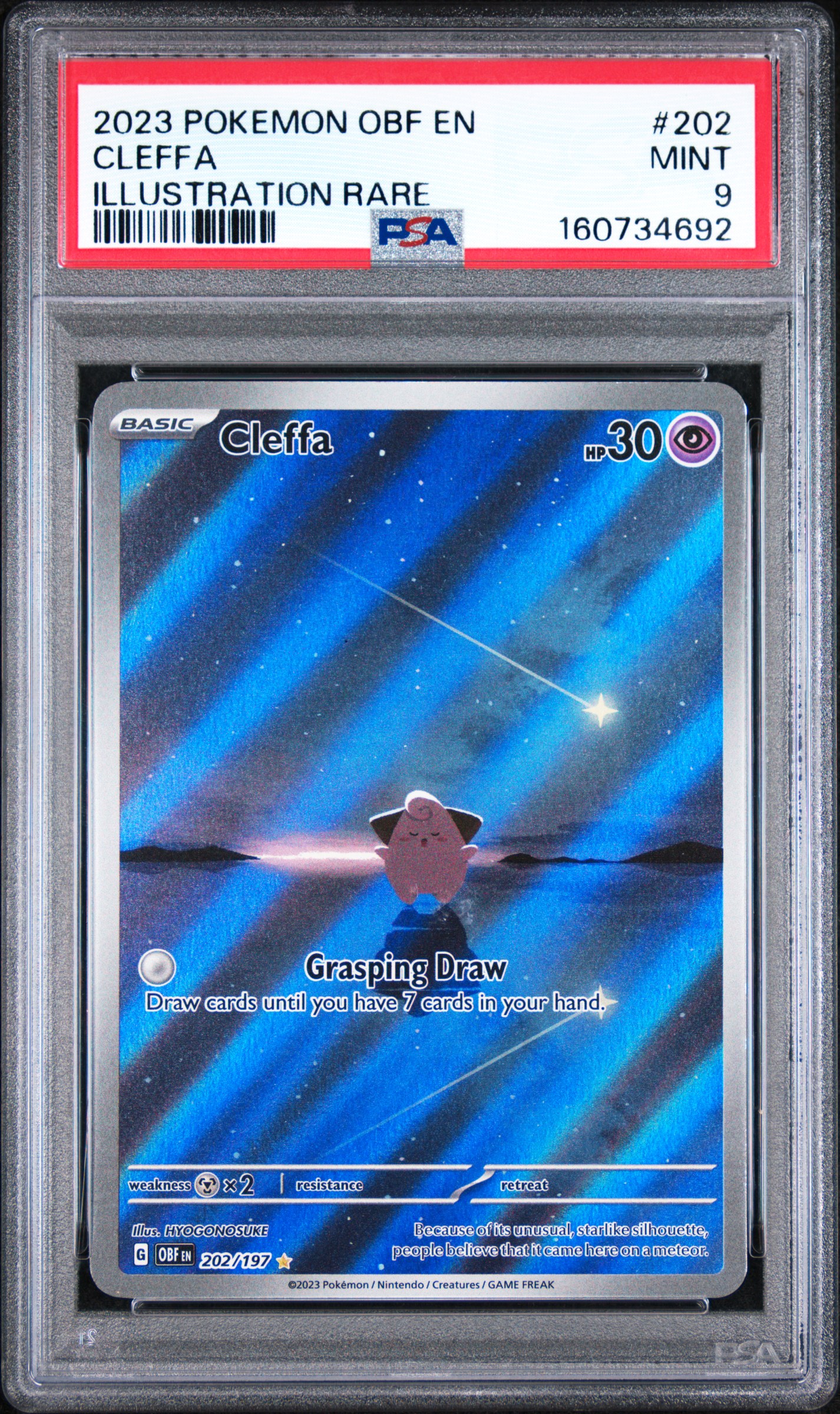 2023 #202 Cleffa PSA 9 Obf EN-Obsidian Flames