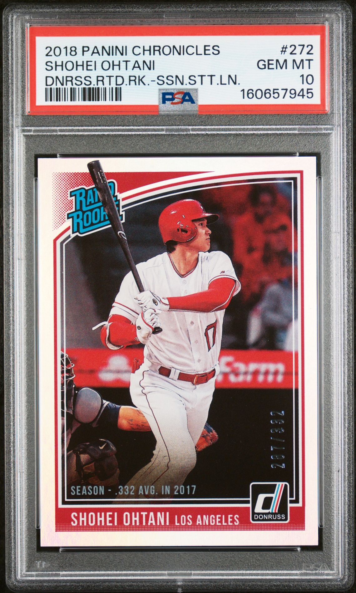 OHTANI PANINI CHRONICLES DONRUSS RATED ROOKIES 2018