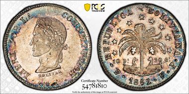 1862-PTS FP 8 Sol KM-138.6 Ag AU58