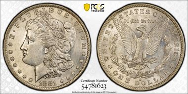 1881-O $1 AU58