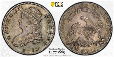 1819 50C AU58