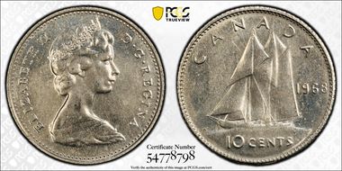 1968 10C Nickel - Philadelphia Mint MS63