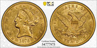 1873-S $10 AU58