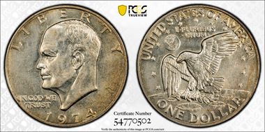1974-S $1 Silver AU58