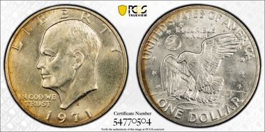 1971-S $1 Silver AU58