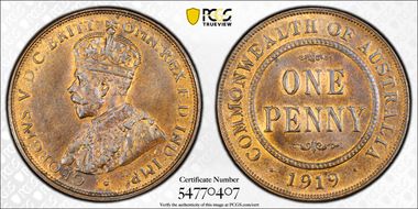 1919 //. (m) 1D Dot below MS64BN