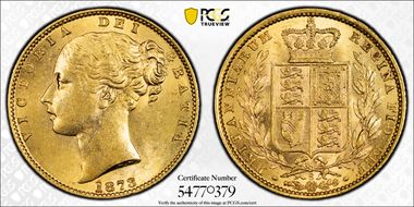 1873-S Sov S-3855 Shield MS62