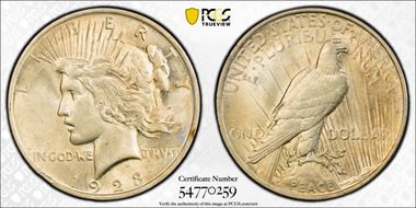 1923 $1 AU58