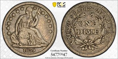 1839-O 10C No Drapery VF20