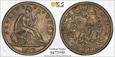 1876-S 50C XF40