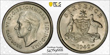 1942-D 6D KM-38 Ag MS65