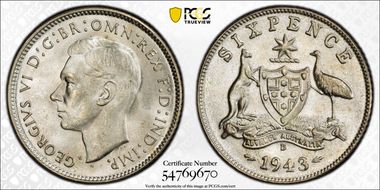 1943-D 6D KM-38  Ag MS66
