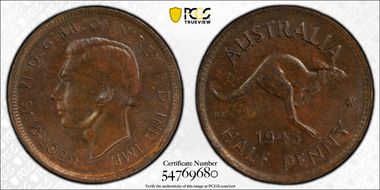 1945(p) 1/2D MS64BN