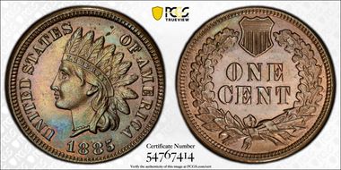 1885 1C MS65BN
