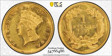 1874 G$1 AU58
