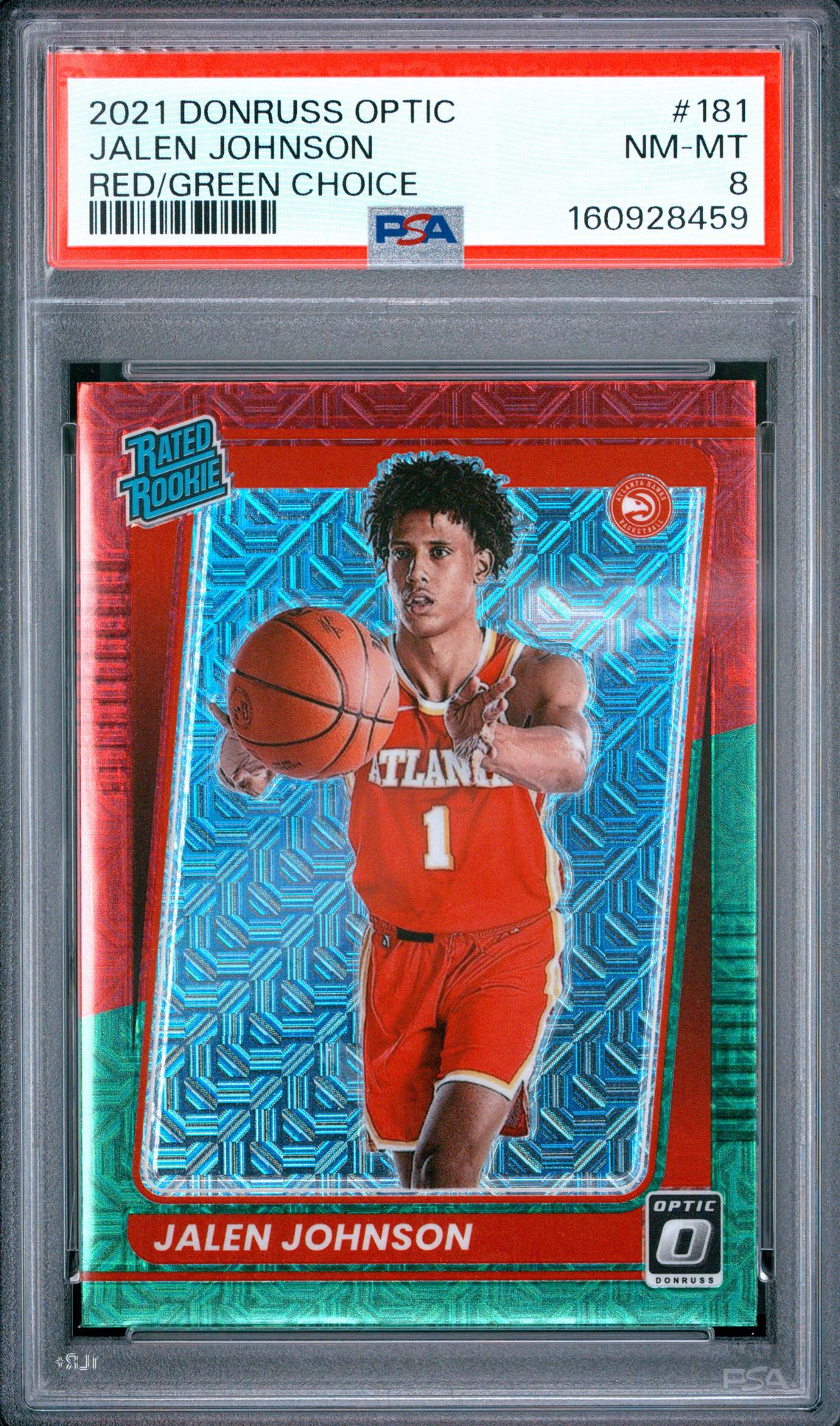 2021 Panini Donruss Optic Jalen Johnson #181 (Red/Green Choice) Nm-Mt 8 front