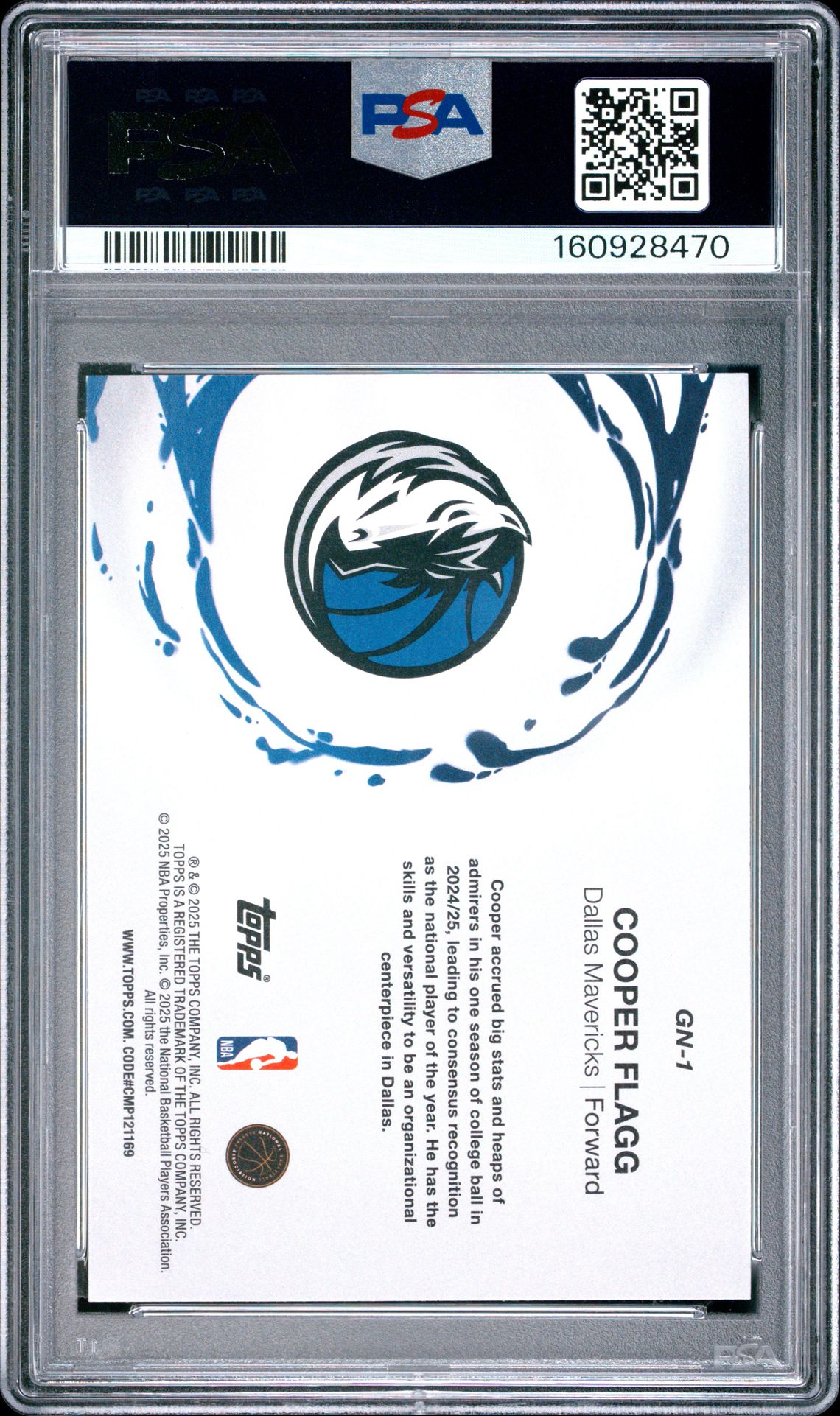 2025 Topps Generation Now Cooper Flagg #Gn-1 Mint 9 back