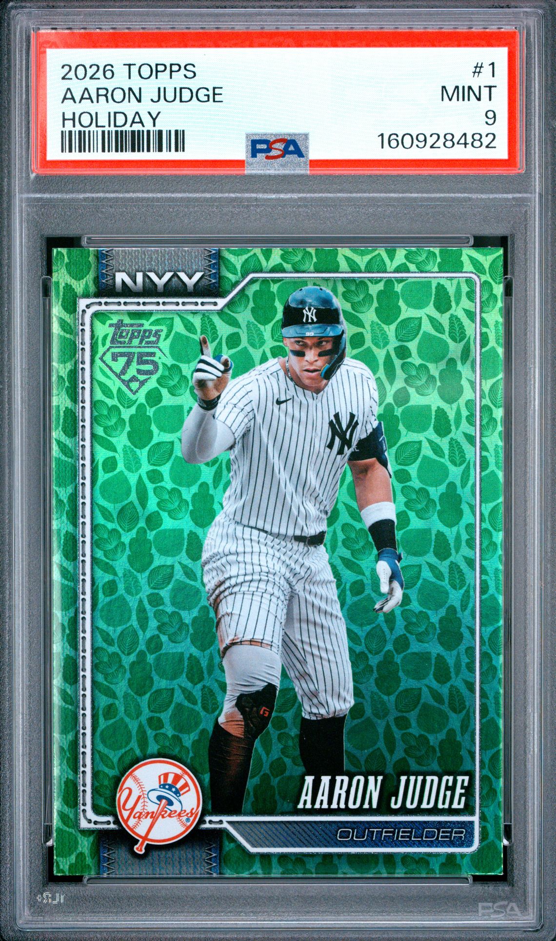 2026 Topps Aaron Judge #1 (Holiday) Mint 9 front