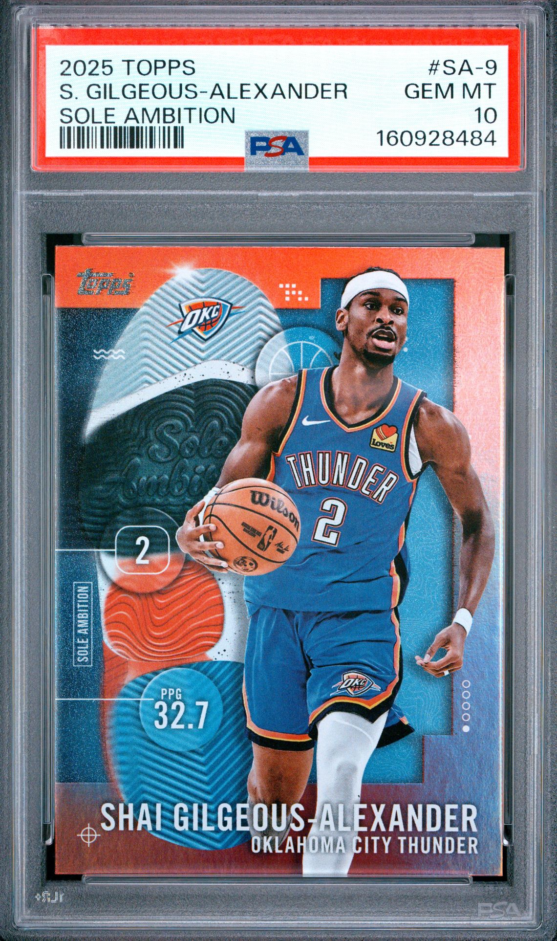 2025 Topps Sole Ambition S. Gilgeous-Alexander #Sa-9 Gem Mt 10 front view - PSA graded GEM MT 10