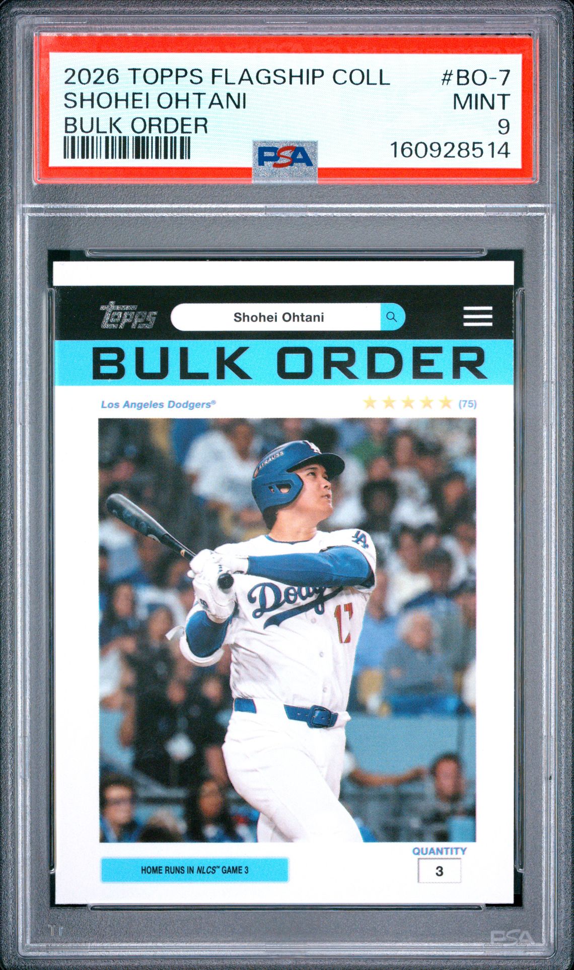 2026 Topps Flagship Collection Bulk Order Shohei Ohtani #Bo-7 Mint 9 front