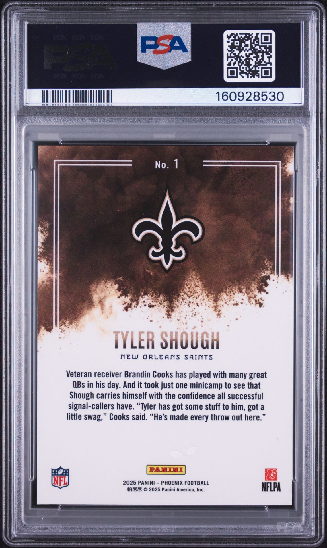 2025 Panini Phoenix Color Blast Tyler Shough #1 Mint 9 back