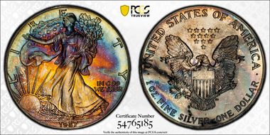1987 $1 Silver Eagle N1