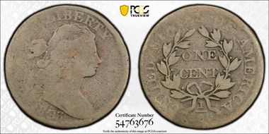 1803 1C Small Date, Large Fraction AG3BN