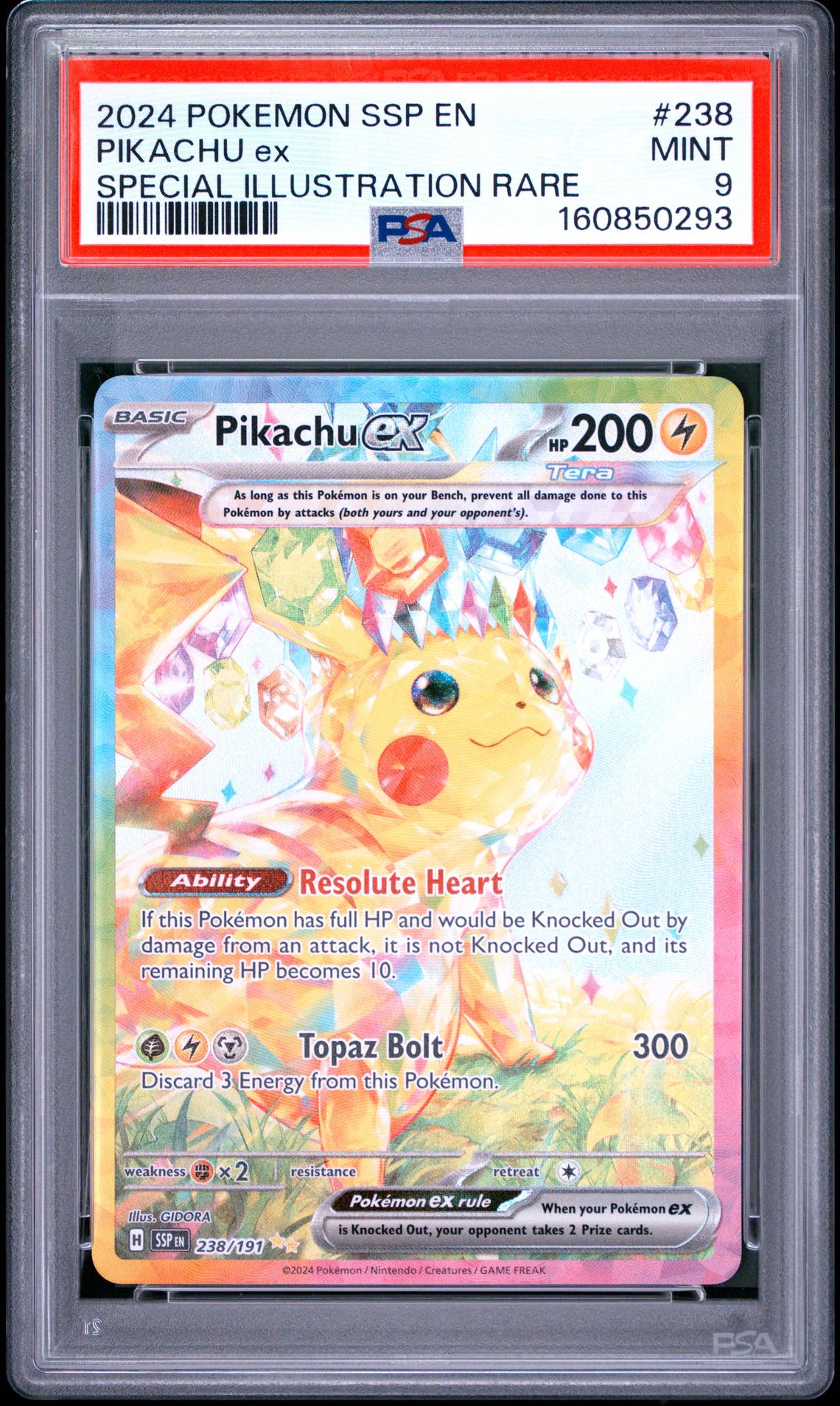 2024 Pokemon Ssp En-Surging Sparks Pikachu Ex #238 (Special Illustration Rare) Mint 9 front