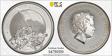 2020-P $1 Iwo Jima 75th Anniversary MS69