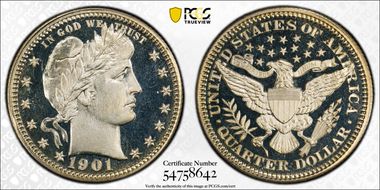 1901 25C PR67CAM