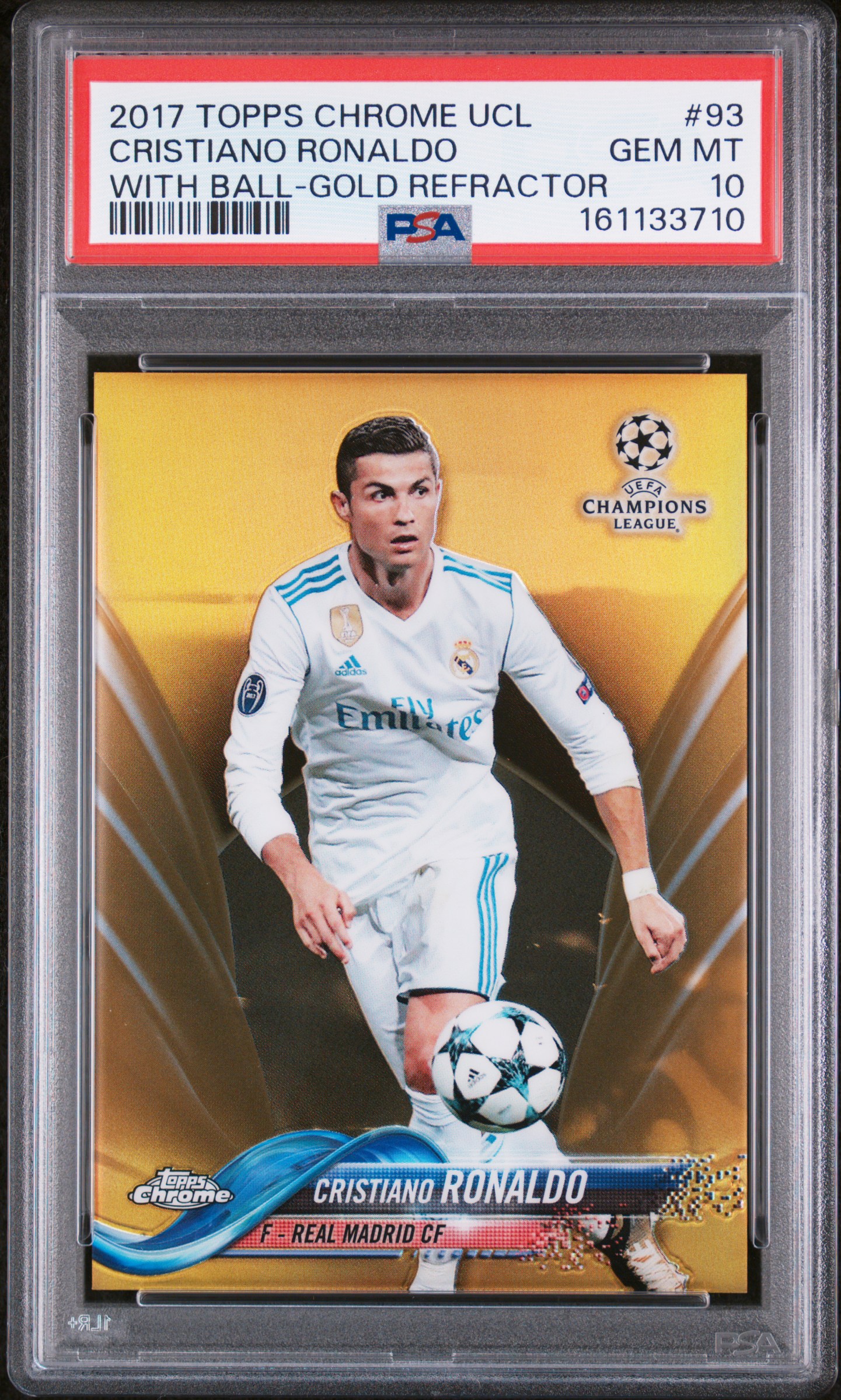 2017 TOPPS CHROME UEFA CHAMPIONS LEAGUE WITH BALL-GOLD REFRACTOR 